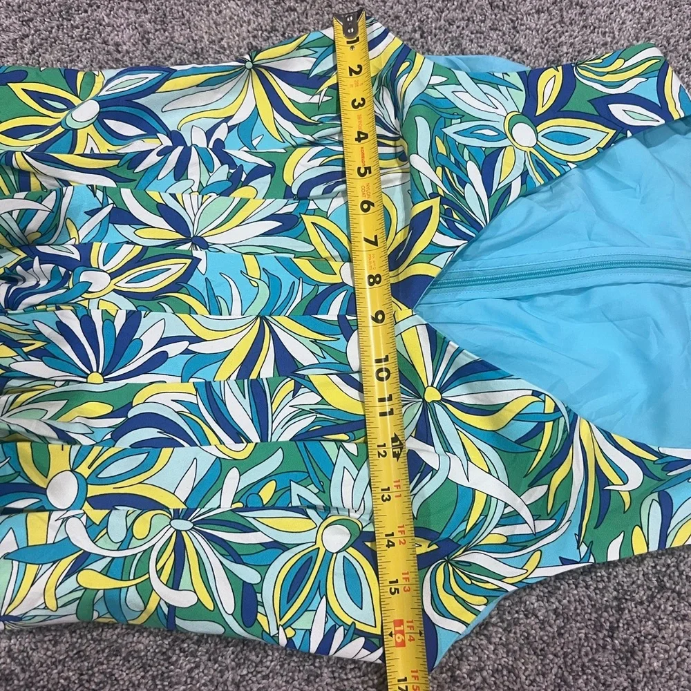 Kate Spade Anemone Floral Amelia Dress  Blue Green Sleeveless Pleated Size US 8 - Picture 10 of 14